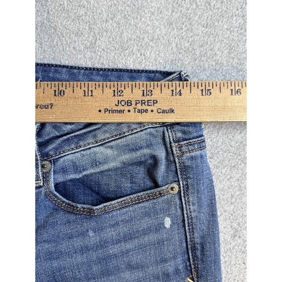 American Eagle Outfitters Skinny Kick Bootcut Jeans Womens 6 Blue Distressed - Picture 8 of 16